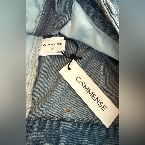 Commense Asymmetrical Ruched Denim Wide-Leg Pants sz S - Picture 11 of 13